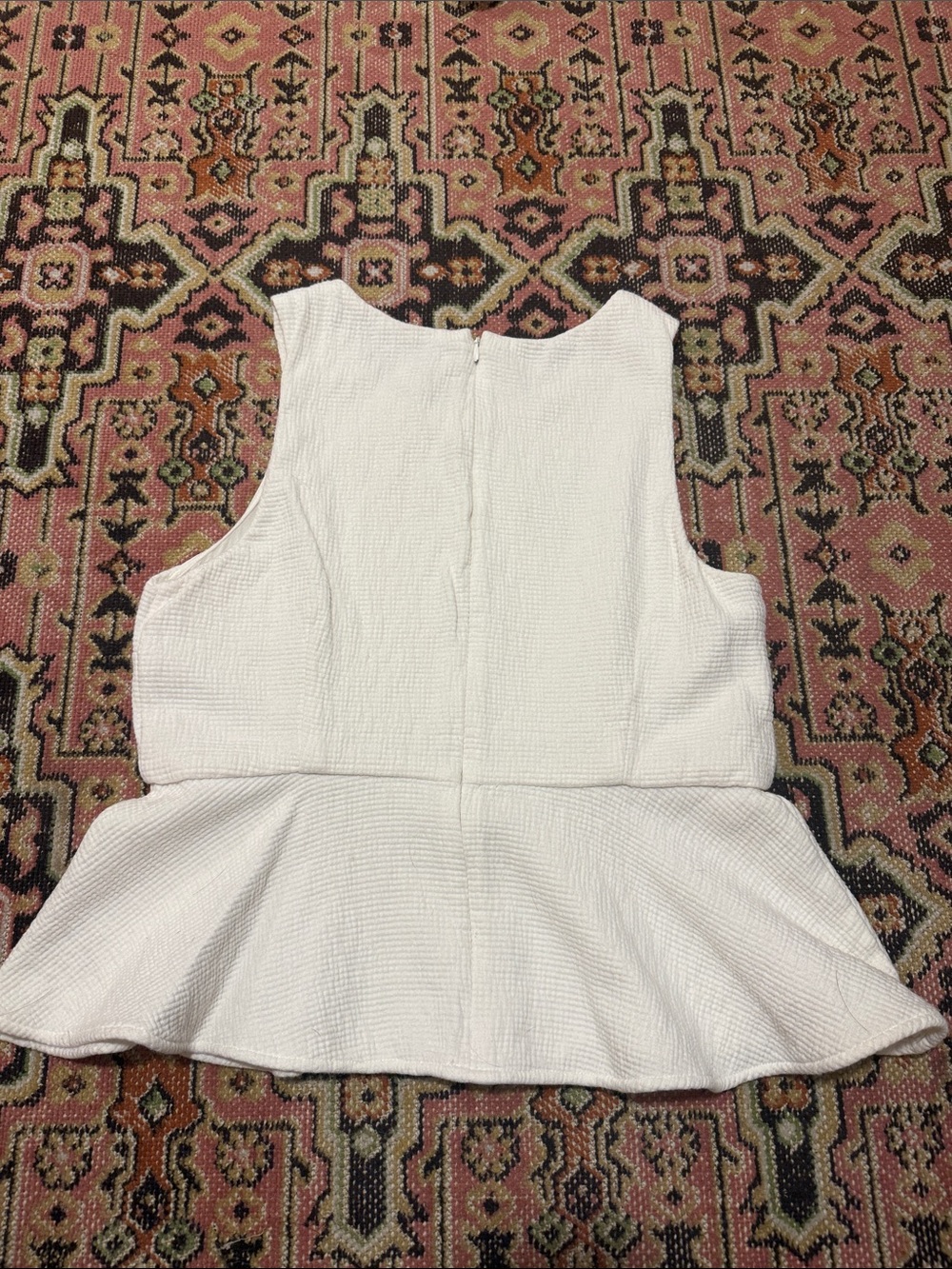 Anthropologie HD in Paris Peplum Top in White 100% Cotton - Picture 6 of 6